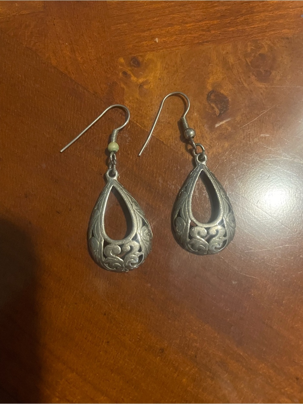 Silver Teardrop Dangle Earrings - Women Jewelry